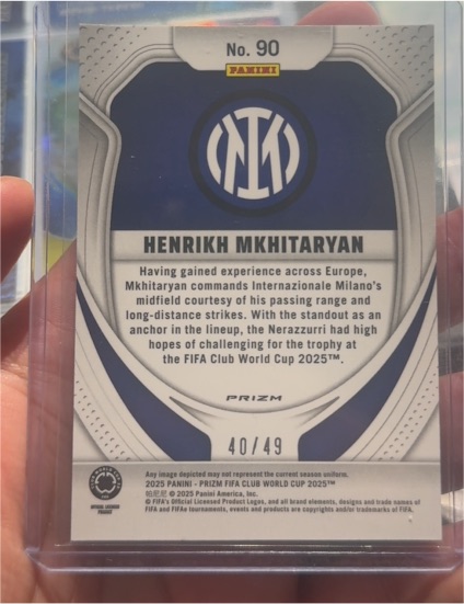 2025 Panini Prizm FIFA Club World Cup #90 Henrikh Mkhitaryan — front