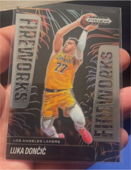 2024-25 Panini Prizm Black #10 Luka Dončić Fireworks Silver — front