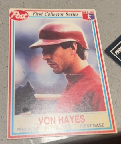 1990 Post #27 Von Hayes — front
