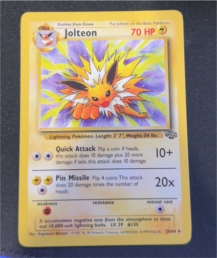 1999 Pokémon Jungle #20 Jolteon — front