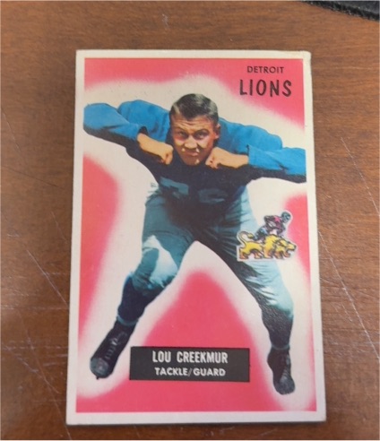 1955 Bowman Football #112 Lou Creekmur — front