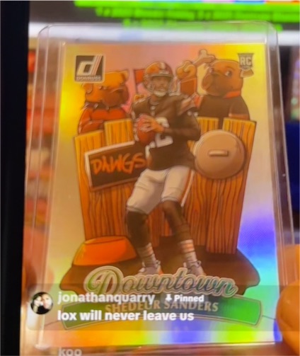 2025 Panini Donruss #17 Shedeur Sanders Downtown Jumbo Rookie Card — front