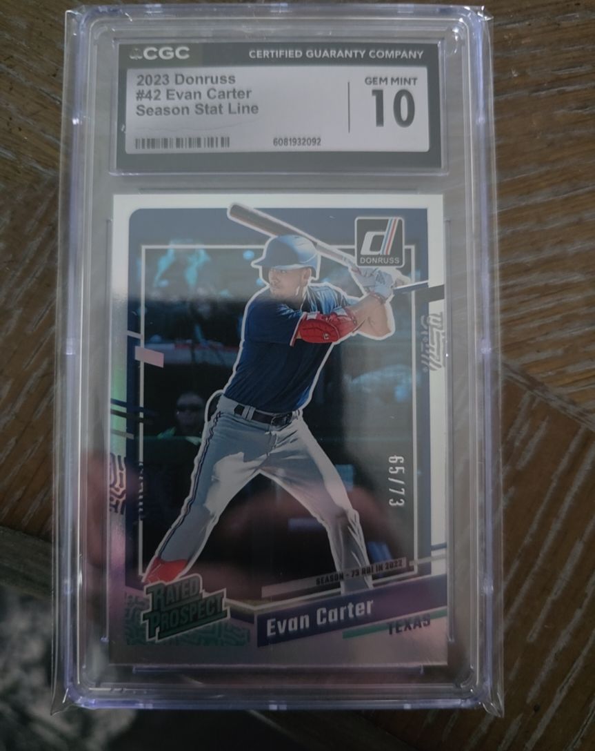 2023 Donruss #42 Evan Carter Season Stat Line — front