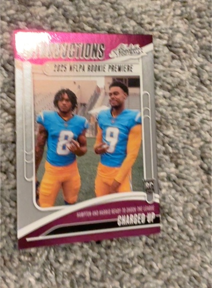 2025 Panini Absolute Introductions #I-OHN Omarion Hampton/Tre Harris Charged Up — front