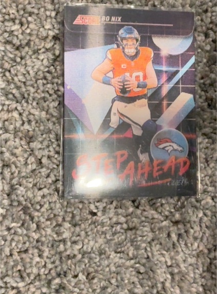 2025 Panini Score #SA-BNX Bo Nix Step Ahead — front