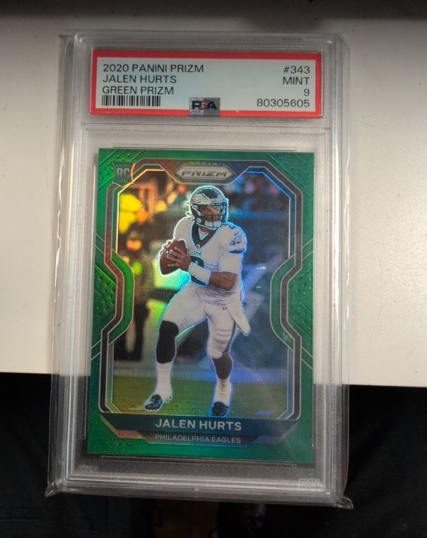 2020 Panini Prizm #343 Jalen Hurts Green Prizm — front