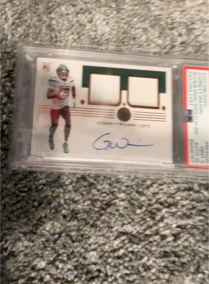 2022 Panini Encased #RSS-GW Garrett Wilson Rookie Dual Swatch Signatures — front
