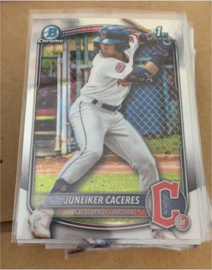 2025 Bowman Chrome #BCP-231 Juneiker Caceres — front