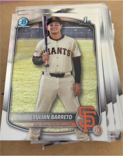 2025 Bowman Chrome #BCP-229 Yulian Barreto — front