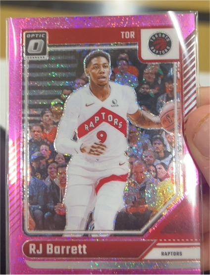 2024-25 Donruss Optic #159 RJ Barrett Hyper Pink — front