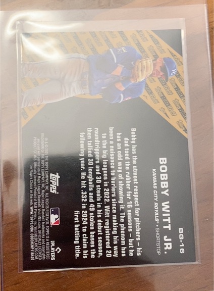 2024 Topps Stadium Club #BG-16 Bobby Witt Jr. — front