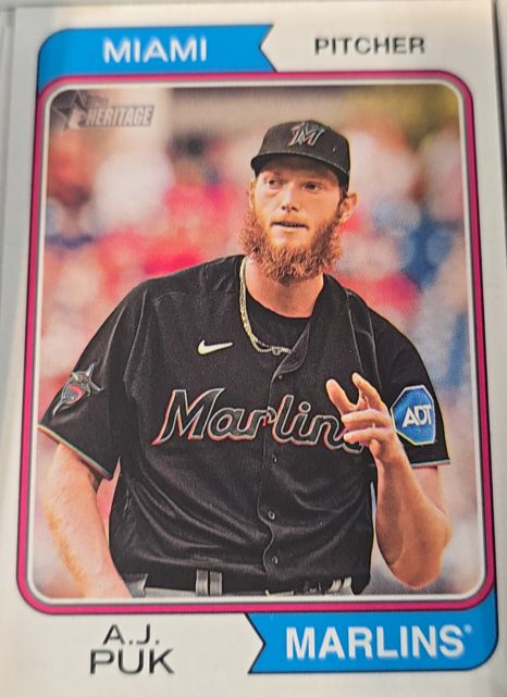 2023 Topps Heritage High Number #516 A.J. Puk Miami Marlins — front