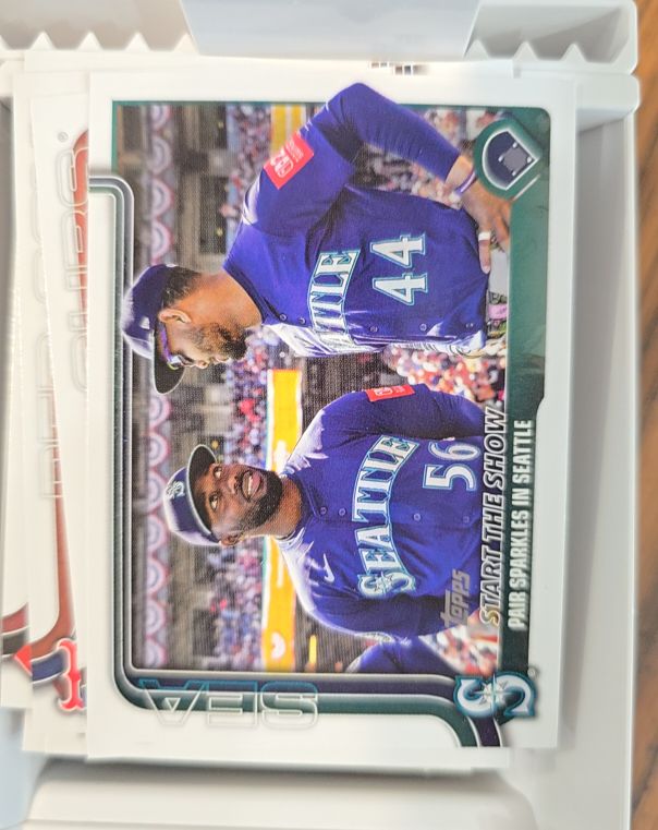 2025 Topps Update #US244 Rodriguez & Arozarena Start The Show Seattle Mariners — front