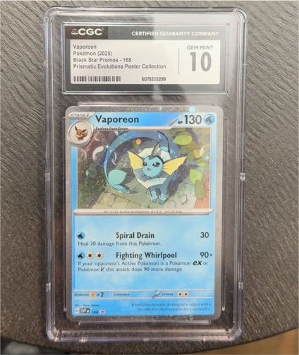 2025 Pokémon Black Star Promos #168 Vaporeon — front