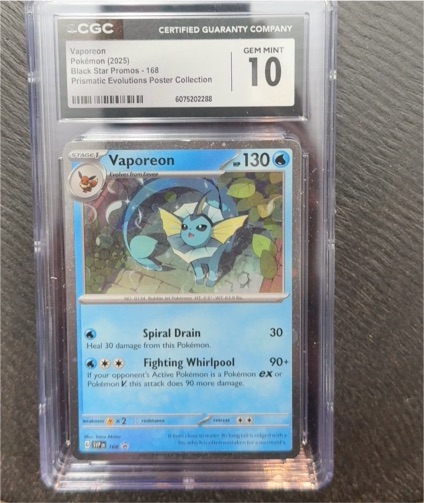 2025 Black Star Promos #168 Vaporeon — front