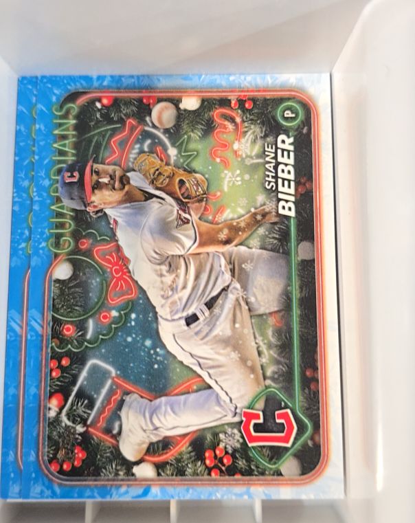 2024 Topps Holiday #H79 Shane Bieber — front