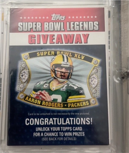 2011 Topps Super Bowl Legends Giveaway #SBLG-10 Aaron Rodgers — front
