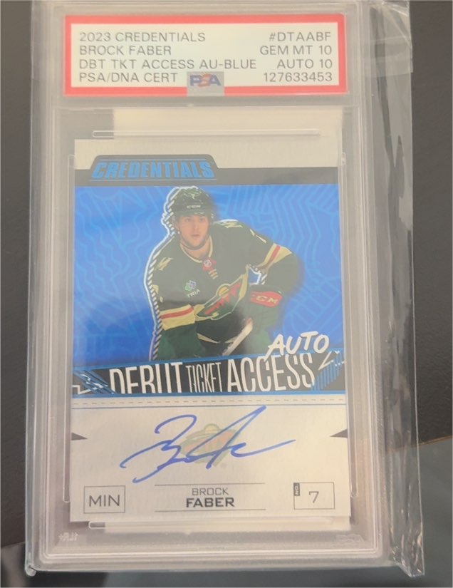 2023 Upper Deck Credentials Debut Ticket Access Auto Blue #DTAABF Brock Faber — front