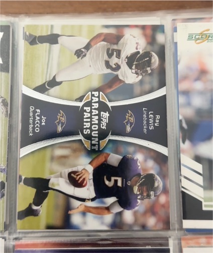 2012 Topps Paramount Pairs #PA-LF Ray Lewis/Joe Flacco — front