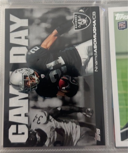 2011 Topps Game Day #GD-NA Nnamdi Asomugha — front