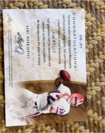 2001 Upper Deck Chirography #AM-JK1 Jim Kelly — front