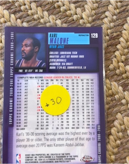 2000 Topps Chrome #129 Karl Malone — front