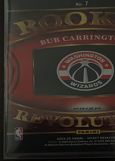 2024-25 Panini Select #7 Bub Carrington Rookie Revolution — back
