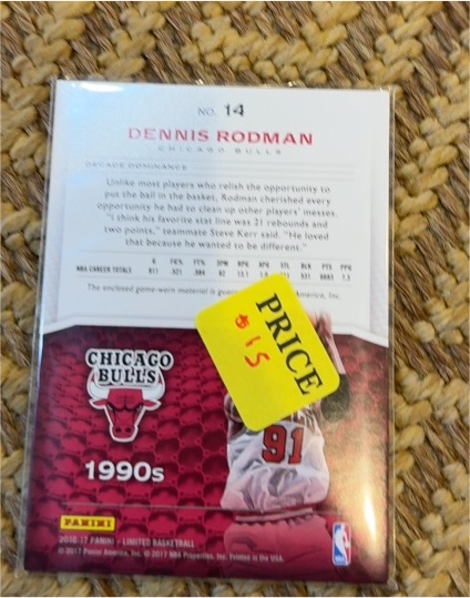 2017 Panini Limited Basketball #14 Dennis Rodman — front