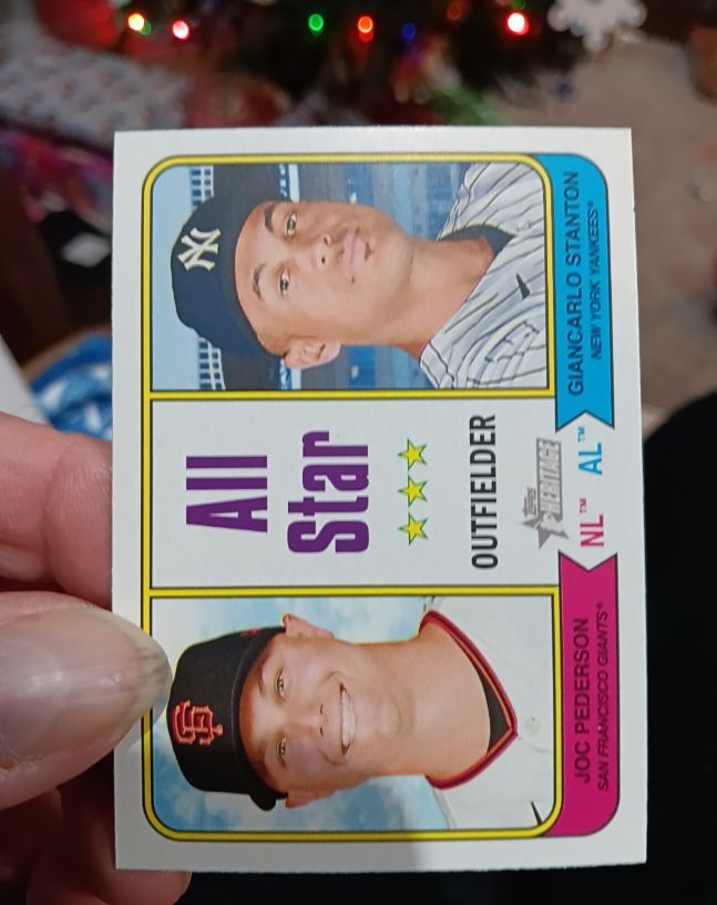 2023 Topps Heritage #337 Joc Pederson / Giancarlo Stanton All Star — front