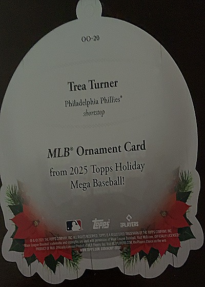 2025 Topps Holiday #OO-20 Trea Turner — back