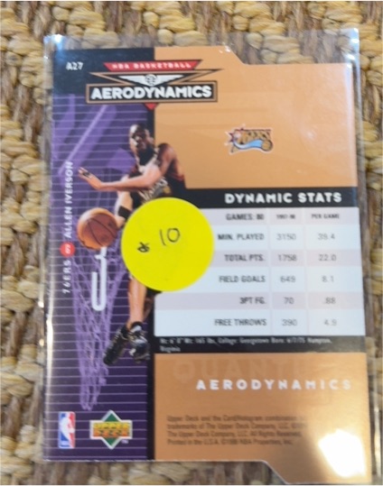 1998-99 Upper Deck AeroDynamics #A27 Allen Iverson — front