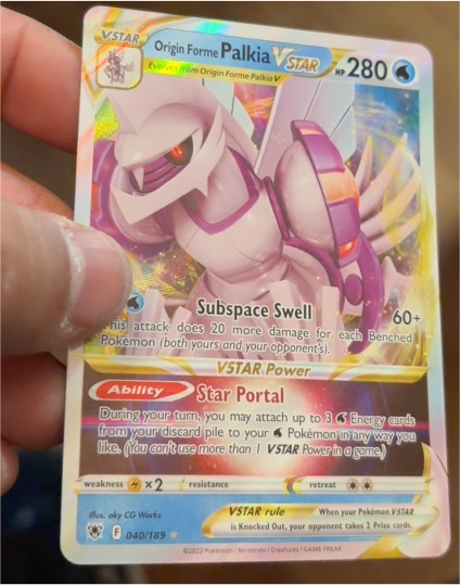 2022 Pokémon SWSH10: Astral Radiance #040 Origin Forme Palkia VSTAR — front