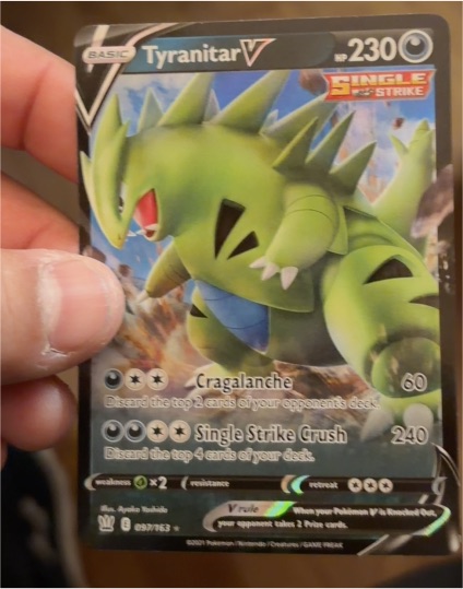 2021 Pokemon TCG Battle Styles #097 Tyranitar V — front