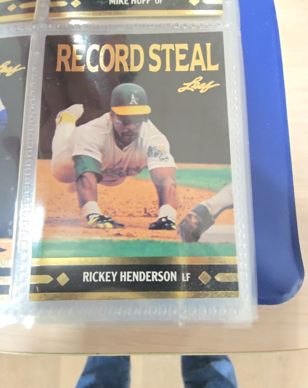 1991 Leaf #BC26 Rickey Henderson Record Steal — front