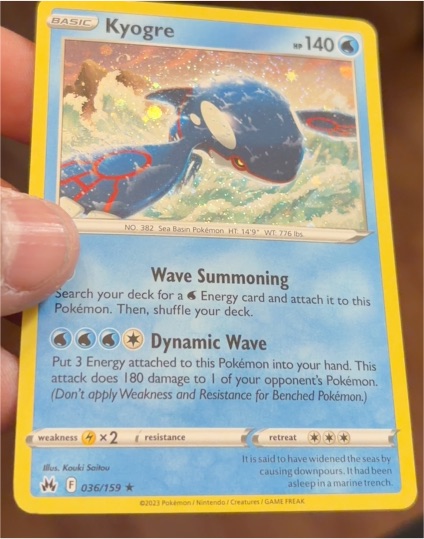 2023 Pokemon Crown Zenith #036 Kyogre — front
