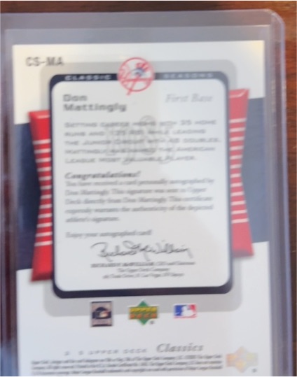 2005 Upper Deck Classics Classic Seasons #CS-MA Don Mattingly — front