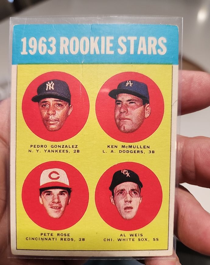 1963 Topps #253 Rookie Stars Pedro Gonzalez Ken McMullen Pete Rose Al Weis — front