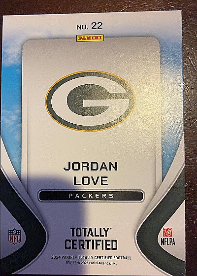 2024 Panini Totally Certified #22 Jordan Love Franchise Foundations Mirror — back