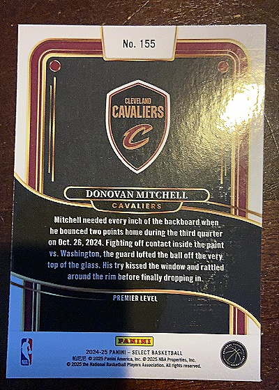2024-25 Panini Select #155 Donovan Mitchell — back