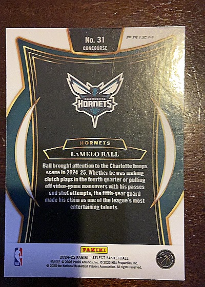 2024-25 Panini Select #31 LaMelo Ball — back