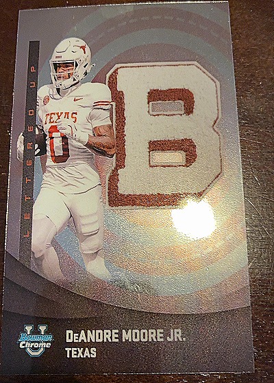 2025 Bowman University Chrome #LU-15 DeAndre Moore Jr. Lettered Up — front