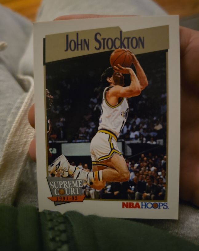 1991-92 NBA Hoops #500 John Stockton Supreme Court Utah Jazz — front