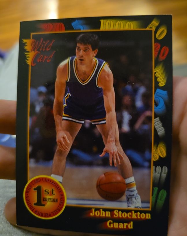 1991 Wild Card #84 John Stockton — front