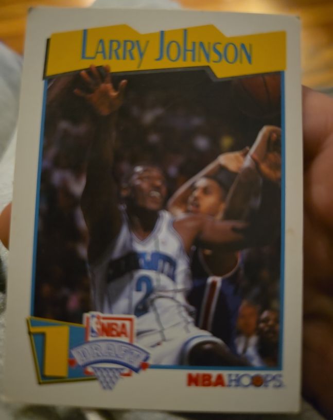 1991-92 NBA Hoops McDonald's Card Larry Johnson RC Charlotte Hornets #47 — front