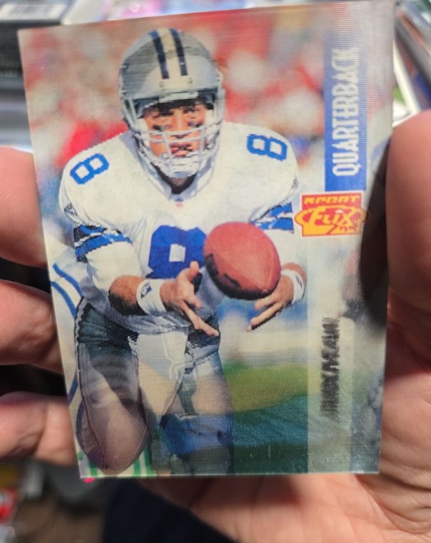 1995 Pinnacle Sportflix #1 Troy Aikman — front