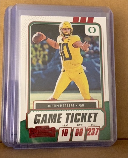 2021 Panini Contenders Draft Picks #11 Justin Herbert — front