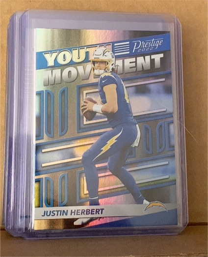 2022 Panini Prestige #YM-16 Justin Herbert Youth Movement — front