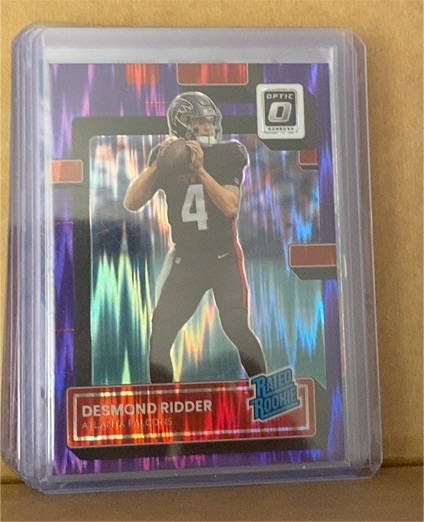 2022 Panini Donruss Optic #202 Desmond Ridder Purple Shock Rated Rookie — front