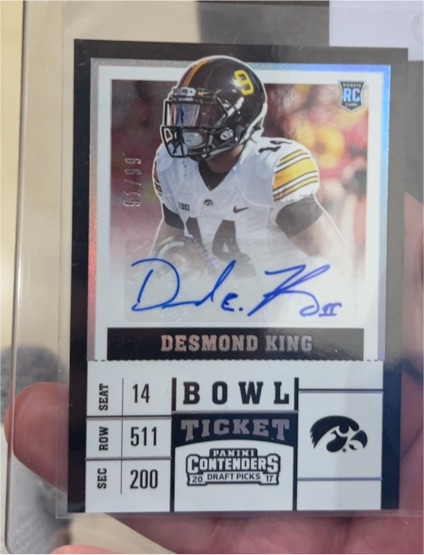 2017 Panini Contenders Draft Picks Bowl Ticket #200 Desmond King — front