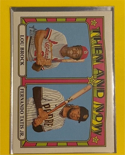2021 Topps Heritage #TN-6 Lou Brock / Fernando Tatis Jr. Then and Now — front